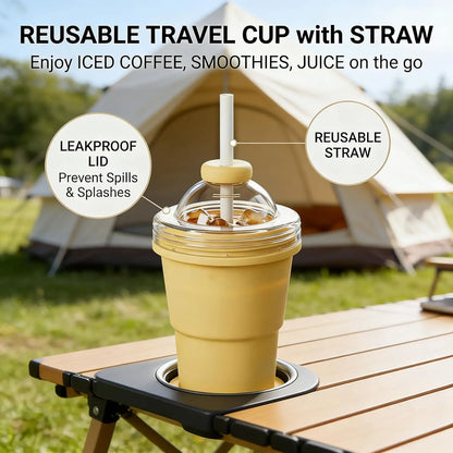 🧊2-in-1 Collapsible Silicone Cup Ice Ball Maker Portable Foldable Whiskey Ice Mold