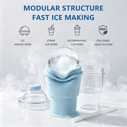 🧊2-in-1 Collapsible Silicone Cup Ice Ball Maker Portable Foldable Whiskey Ice Mold
