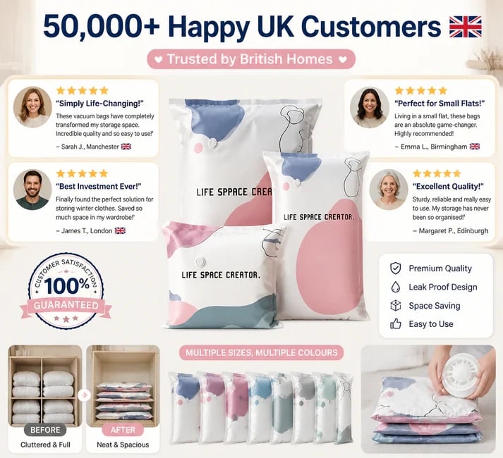 💐 BUY 2 GET 1 FREE!🧳No‐Pump Vacuum Storage Compression Bags – Press & Seal, No Pump Needed. Saves 80% Space, Keeps Clothes Dry & Dust‐Free✨