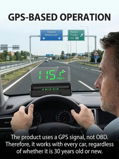 🚗49% OFF NOW! Head-Up Display Car GPS Digital Speedometer – Traffic Light Countdown & Red Light Camera Alert HUD, Universal Driver Safety Warning Device to Avoid Tickets for City Driving