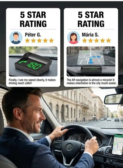 🚗49% OFF NOW! Head-Up Display Car GPS Digital Speedometer – Traffic Light Countdown & Red Light Camera Alert HUD, Universal Driver Safety Warning Device to Avoid Tickets for City Driving