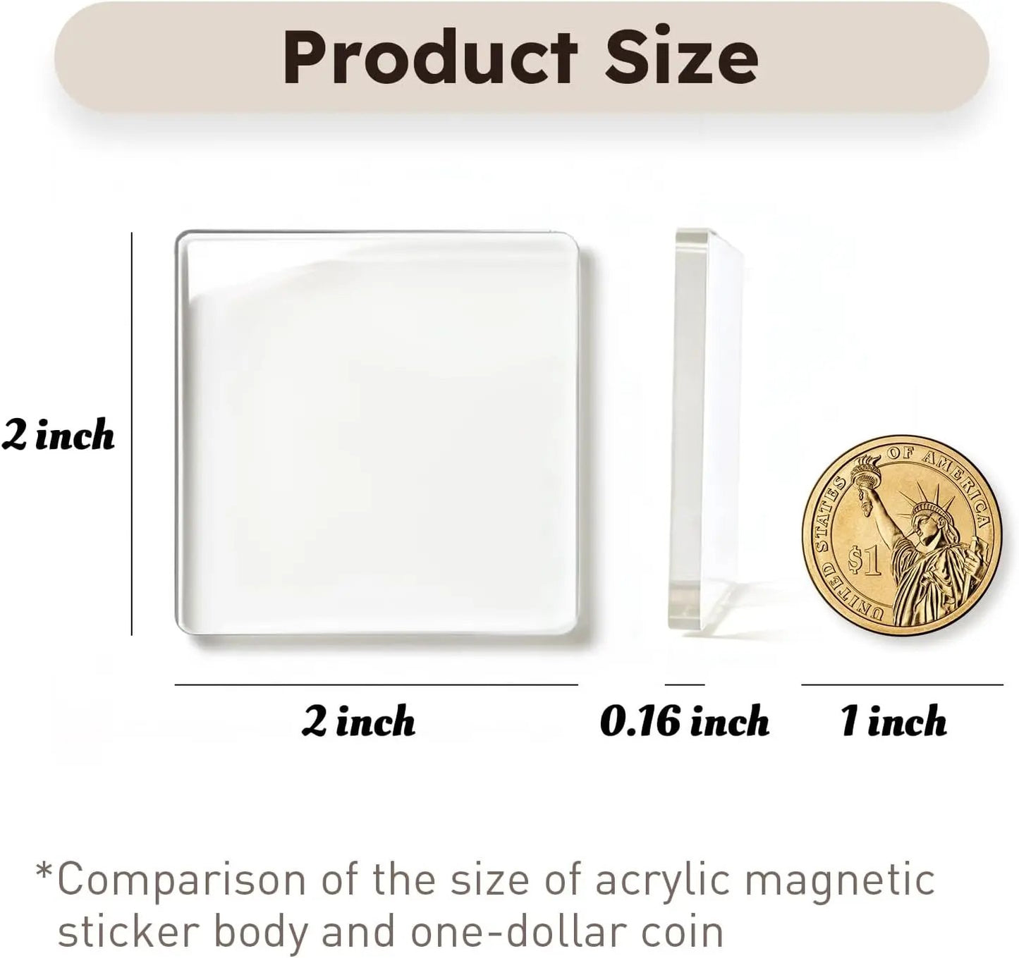 📸2" Clear Acrylic Photo Magnet DIY Kit | Make Your Own 3D Fridge Magnets (10 Pack)