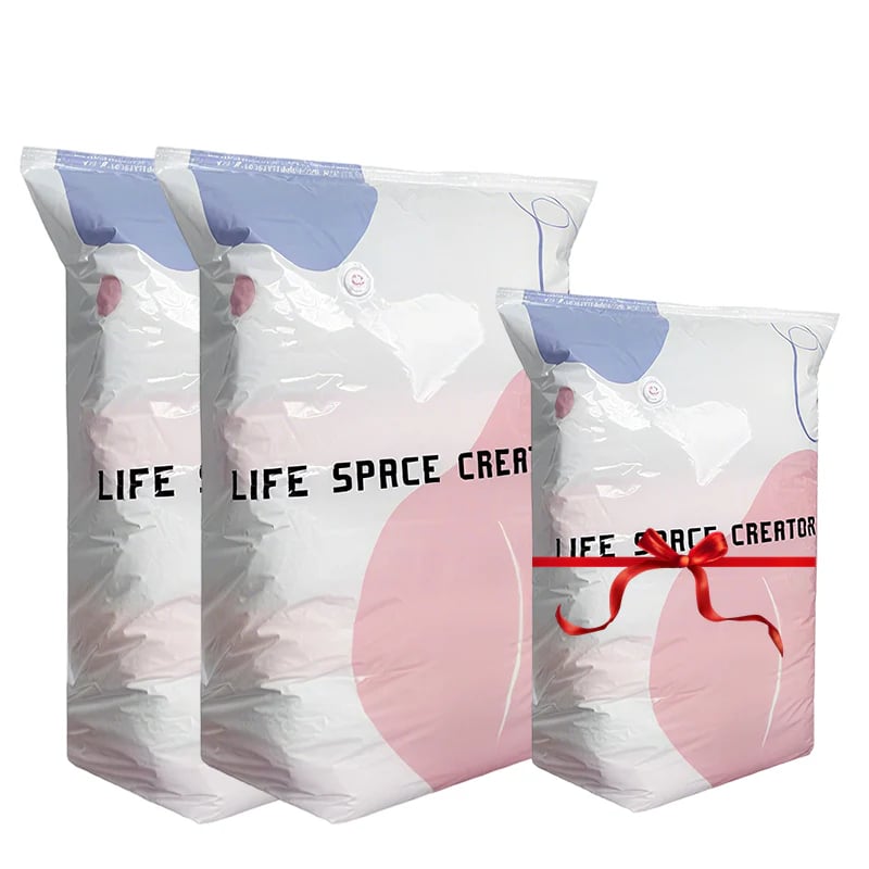 💐 BUY 2 GET 1 FREE!🧳No‐Pump Vacuum Storage Compression Bags – Press & Seal, No Pump Needed. Saves 80% Space, Keeps Clothes Dry & Dust‐Free✨