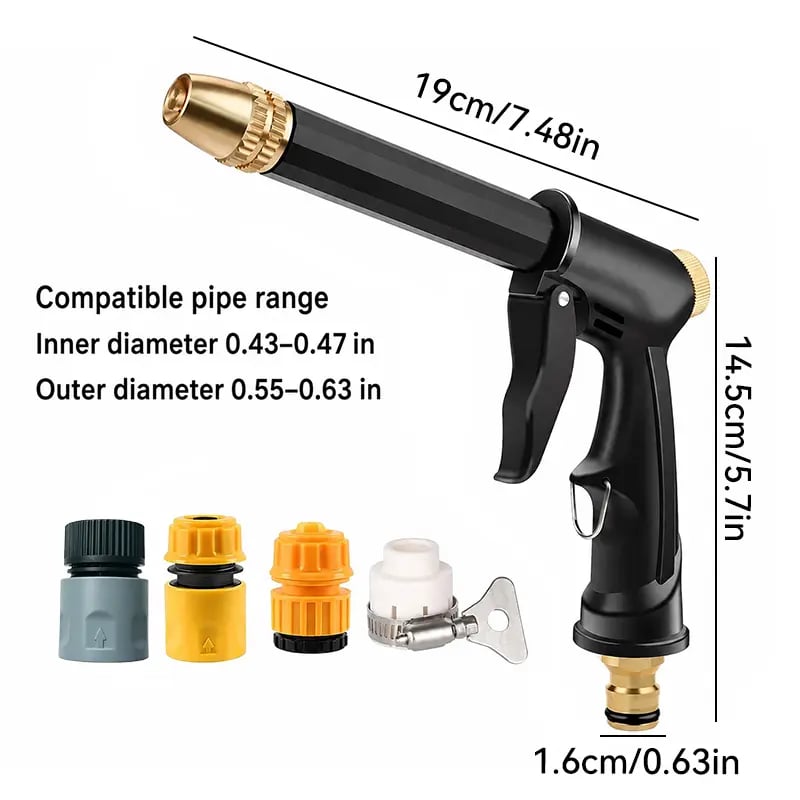 🔥LAST DAY 49% OFF💦 Portable High Pressure Hose Sprayer for Car & Garden Cleaning