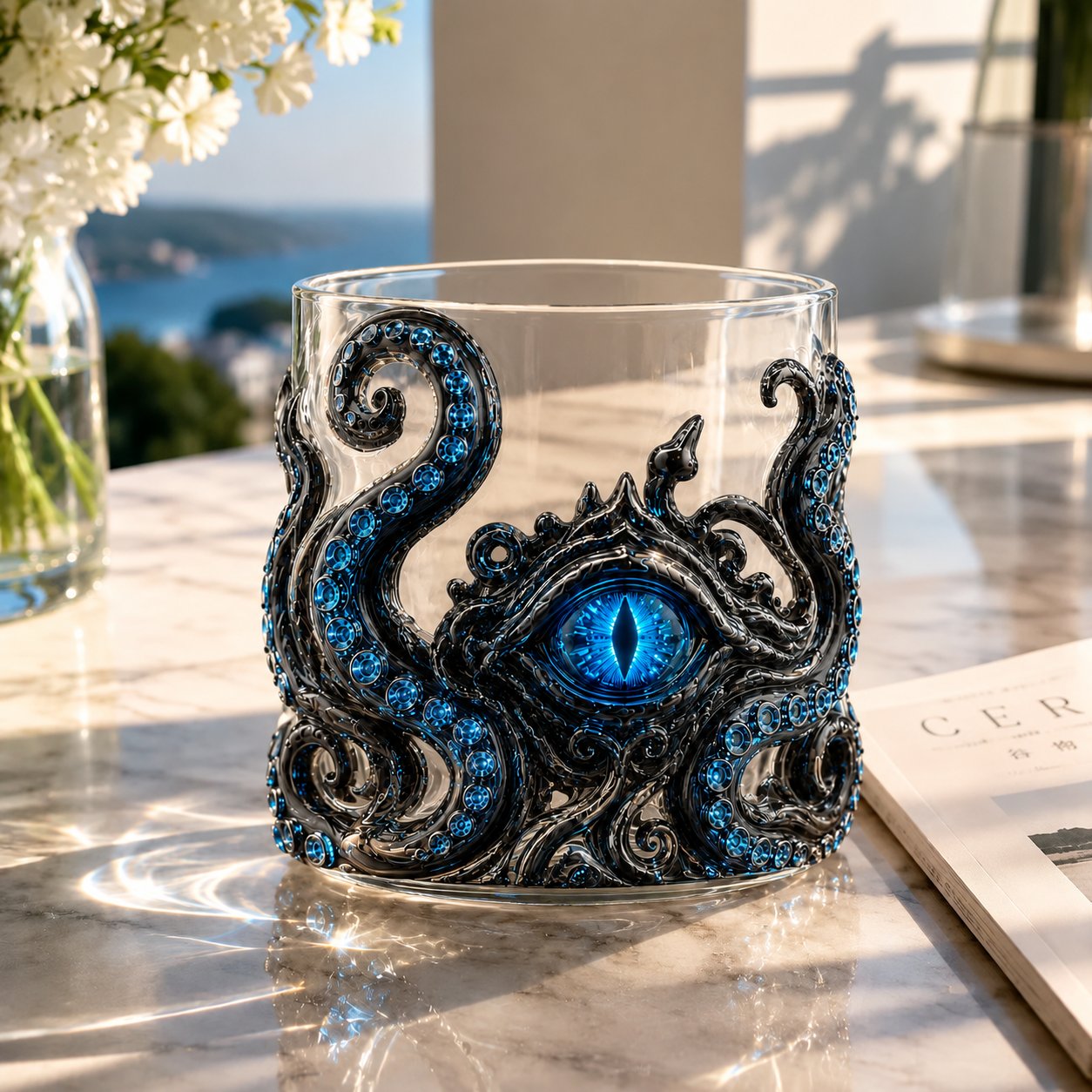 🔥Last Day 49% OFF🌊Handcrafted Blue Ringed Octopus Art Glass Cup