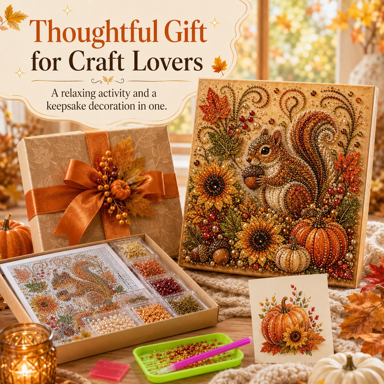 🔥Last Day 49% OFF 🍂✨DIY Fall Pearl Painting Kit – Create Sparkling Fall Masterpieces