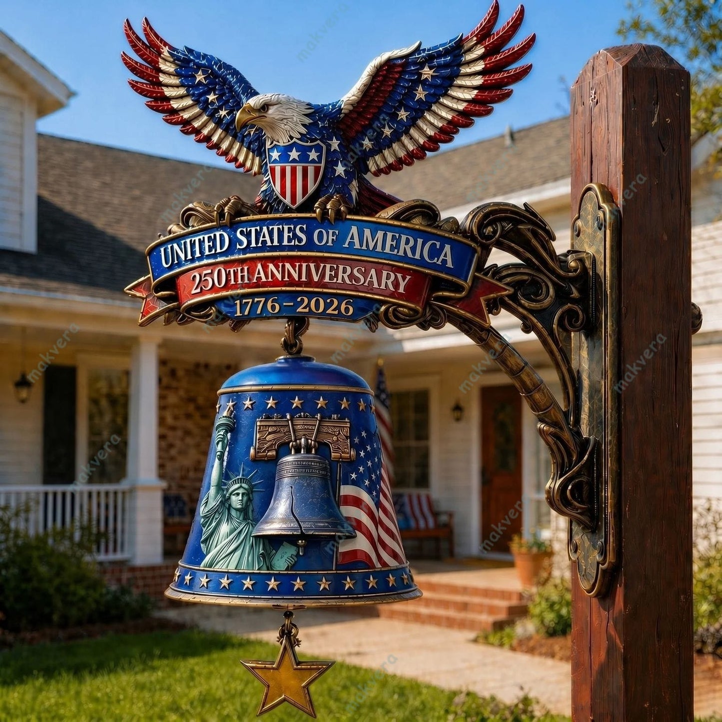 🇺🇸 America 250th Patriotic Freedom Bell Wall Decor